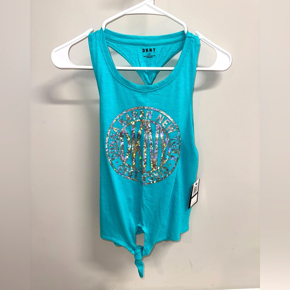 Girls DKNY Twist Back Tank Top